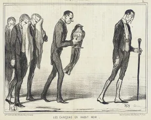 Waiter Prints: Les Garçons en habit noir, 1855. Creator: Honore Daumier