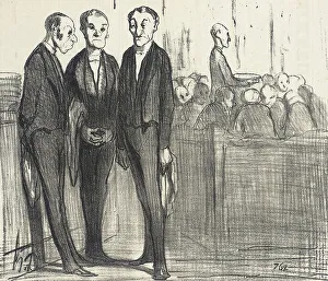 Waiter Prints: Les Garçons en habit noir, 1855. Creator: Honore Daumier