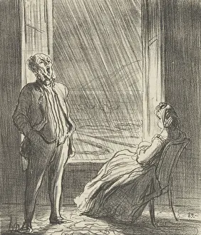 Rain Prints: Les Gentilhommes Campagnards, 1864. Creator: Honore Daumier