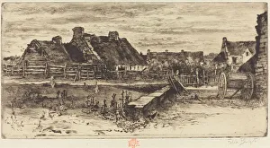 Carts Prints: Les Grandes Chaumieres, 1881. Creator: Felix Hilaire Buhot