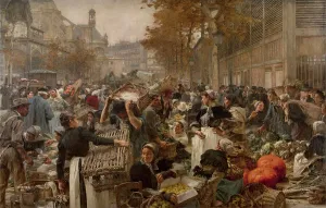 Market Porter Prints: Les Halles, 1895. Creator: Leon-Augustin Lhermitte