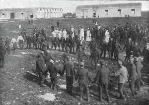 Prison Camp Prints: Les hotes de la Tunisie; contingents Serbes et prisonniers allemands : les jeunes soldats
