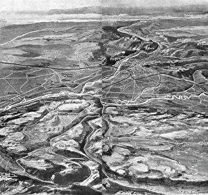 Plateau Prints: Les Italiens a Gorizia; Croquis perspectif de la vallee de l'Isonzo
