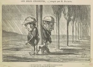 Leaning Back Prints: Les Jolis Chasseurs, 19th century. Creator: Honore Daumier