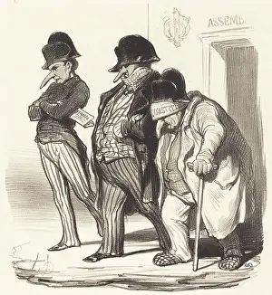 Elderly Prints: Les journaux Napoleoniens sortant de l'Assemblee Nationale... 1848