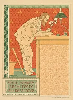 Adolphe Crespin Collection: Les Maitres de lAffiche, Pl. 91: Paul Hankar, Architecte rue defacqz 63, c. 1894. Creator