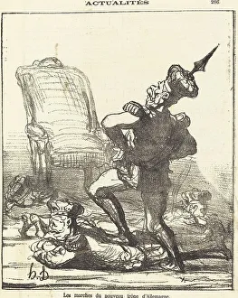 Newsprint Prints: Les marches du nouveau trone d'Allemagne, 1871. Creator: Honore Daumier