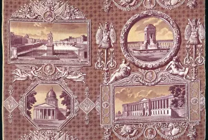 Cotton Prints: Les Monuments de Paris (The Monuments of Paris) (Furnishing Fabric)