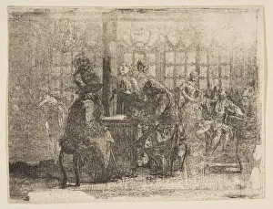 Caf And Xe9 Prints: Les Nouvellistes, 1752. Creator: Gabriel de Saint-Aubin