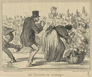 Grape Picking Prints: Les parisiens en vendanges, 19th century. Creator: Honore Daumier