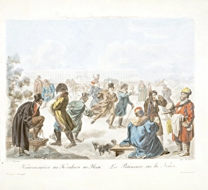 Les Patineurs sur la Neva, c1811-c1813. Creators: Unknown, Emelyan Mikhailovich Korneev
