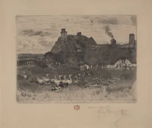 Lix Hilaire Buhot Prints: Les Petites Chaumieres, 1878. Creator: Felix Hilaire Buhot