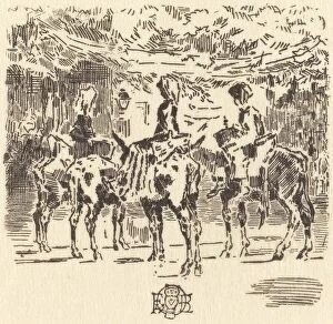 Donkey Ride Gallery: Les Petits Anes de Luchon, 1873. Creator: Felix Hilaire Buhot