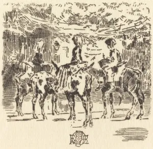 Donkey Ride Prints: Les Petits Anes de Luchon, 1873. Creator: Felix Hilaire Buhot