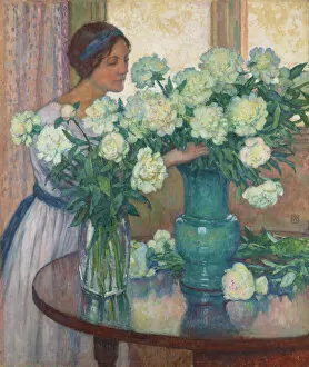 At The Table Collection: Les Pivoines blanches (White peonies). Creator: Rysselberghe, Theo van (1862-1926)