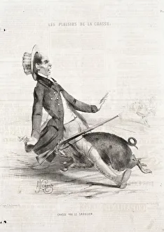 Les Plaisirs de la chasse: Chasse par le sanglier, 1842. Creator: Alade Joseph Lorentz (French) Les Plaisirs de la chasse: Chasse par le sanglier, 1842. Creator: Alade Joseph Lorentz (French)
