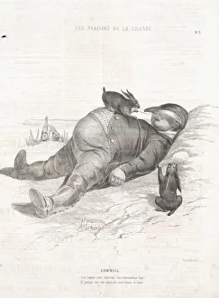 Les Plaisirs de la chasse: Sommeil, 1842. Creator: Alade Joseph Lorentz (French, 1813-after 1858) Les Plaisirs de la chasse: Sommeil, 1842. Creator: Alade Joseph Lorentz (French, 1813-after 1858)