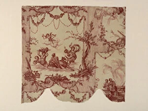 Shells Gallery: Les Quatre Éléments (The Four Elements) (Furnishing Fabric), France, c. 1780