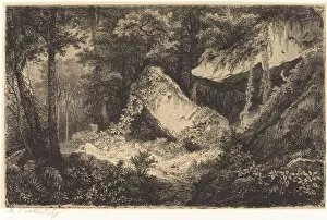Blery Eugene Stanislas Alexandre Gallery: Les roches blanches (White Rocks), published 1849. Creator: Eugene Blery