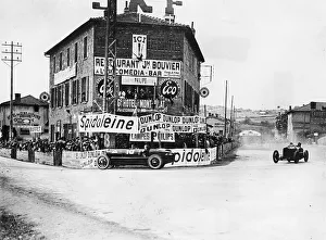 Corner Prints: Les Sept Chemins hairpin at the French Grand Prix, Lyons, 1924