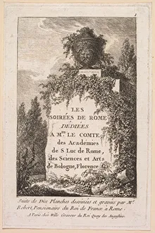 1733 1808 Prints: Les Soirees de Rome: Title Page, 1763-1764. Creator: Hubert Robert (French, 1733-1808)