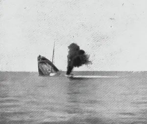 Sinking Prints: Les sous-marins allemands a l'Oeuvre; La derniere fumee d'un steamer qui sombre