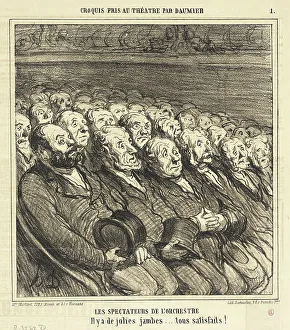 Auditorium Prints: Les Spectateurs de l'orchestre, 1864. Creator: Honore Daumier