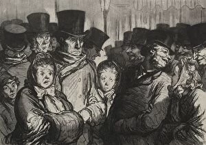 Honoredaumier French Gallery: Les theatres: sortant du drame et sortant des funambules. Creator: Honore Daumier