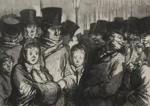 Honoredaumier French Prints: Les theatres: sortant du drame et sortant des funambules. Creator: Honore Daumier