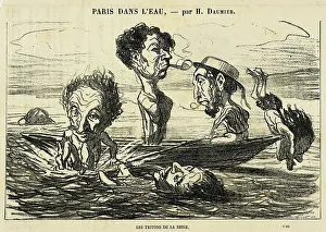 Boating Prints: Les Tritons de la Seine, 1864. Creator: Honore Daumier