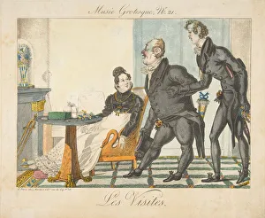 Aaron Prints: Les Visites, Musee Grotesque, No. 21, early 19th century. Creator: Unknown