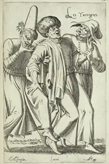 Drunk And Disorderly Prints: Les Yvrongnes (The Drunkards), 1568. Creator: Unknown