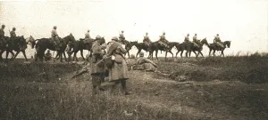 Somme Picardy France Prints: A l'est de Montdidier; pelotons de dragons en soutien d'infanterie