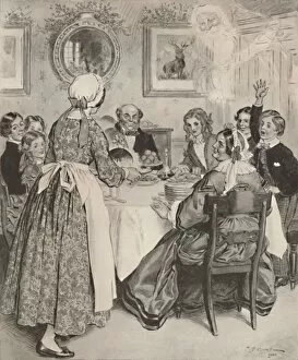 British Book Illustration Collection: Let Me Think of the Comfortable Family Dinners. 1862, (1923). Artist: Charles Edmund Brock