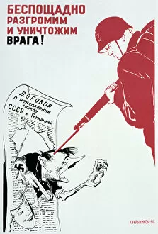 Propoganda Gallery: Lets Smite and Annihilate the Enemy Hip and Thigh!, 1941. Artist: Kukryniksy