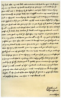 Boleyn Gallery: Letter from Anne Boleyn to Cardinal Wolsey, c1528.Artist: Anne Boleyn
