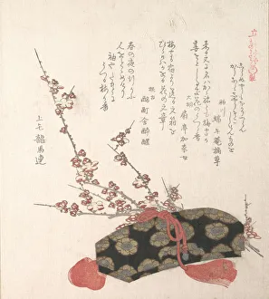 Plum Blossom Prints: Letter-Box and Plum Blossoms, 19th century. Creator: Kubo Shunman