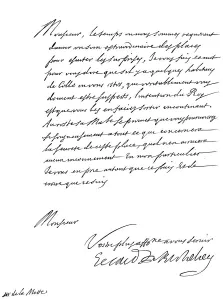Letter by Cardinal Richelieu, to Monsieur de la Motte, 17th century (1865) Letter by Cardinal Richelieu, to Monsieur de la Motte, 17th century (1865)