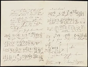 Letter to Carolyne Sayn-Wittgenstein including the closing measures of Das Rheingold, 1854