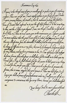Images Dated 10th October 2006: Letter from Charles I to his nephew, Prince Maurice, 20th September 1645. Artist: King Charles I