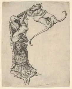 Letter E Prints: The Letter E, from The Alphabet, 1466-67. Creator: Master ES