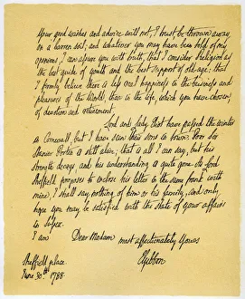 Letter from Edward Gibson to his aunt, Hester Gibson, 30th June 1788.Artist: Edward Gibson Letter from Edward Gibson to his aunt, Hester Gibson, 30th June 1788.Artist: Edward Gibson