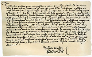 Images Dated 18th October 2006: Letter from Edward IV to Francis II, Duke of Brittany, 9th January 1471.Artist: Edward IV