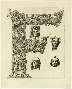 Letter F Prints: Letter F, 1630. Creator: Pierre Aubry