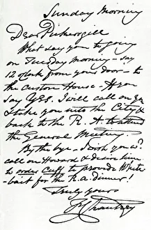 Handwritten Prints: A letter from Francis Leggatt Chantrey, 1839 (1904). Artist: Francis Legatt Chantrey