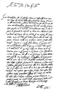 Letter by Galileo Galilei, 1627 (1865).Artist: Frederick George Netherclift Letter by Galileo Galilei, 1627 (1865).Artist: Frederick George Netherclift