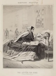 Bedside Collection: The Letter for Home (Campaign Sketches). Creator: Winslow Homer