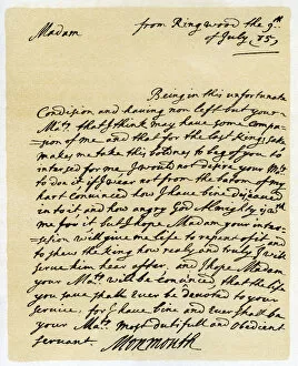Catherine Henrietta Gallery: Letter from James, Duke of Monmouth to the Catherine of Braganza, Ringwood, 9th July