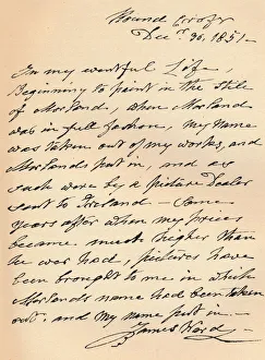 A letter from James Ward, 1851 (1904). Artist: James Ward