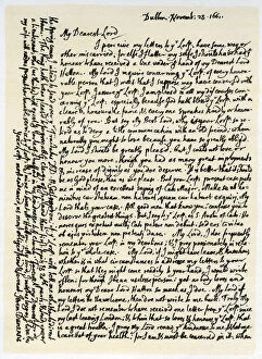 Images Dated 18th October 2006: Letter from Jeremy Taylor to Lord Hatton, 23rd November 1661.Artist: Jeremy Taylor
